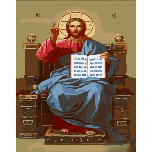 Картина по номерам "Иисус на престоле" ★★★★ (Strateg)
