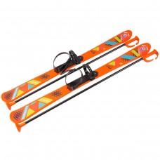 Лыжи детские, с палками, 90 см (оранжевые)
