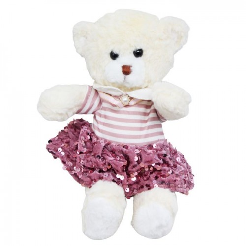 Мʼяка іграшка "Ведмедик у капюшоні" в рожевому, 30 см Вид 3 (MiC)