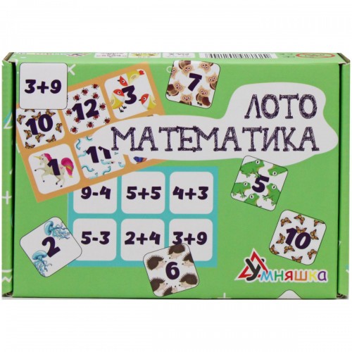 Развивающая настольная игра "Лото математика" (укр) (Умняшка)