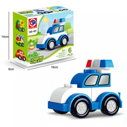 Конструктор "Поліцейська машина", 6 деталей (Kids Home Toys)