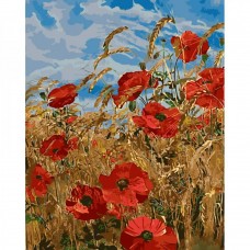 Картина по номерах Маки на пшеничному полі 40х50 см