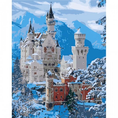 Картина по номерам "Замок в снегу" ★★★ (Strateg)