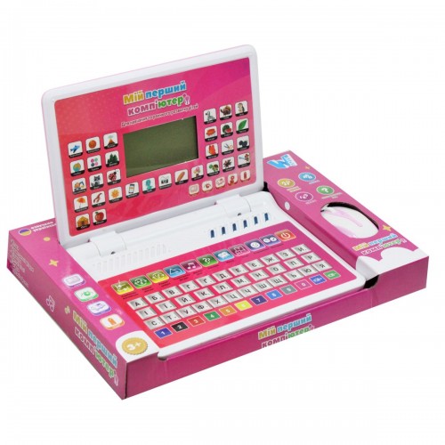 Дитячий ноутбук "Мій перший компʼютер" (рожевий) (Wtoys)