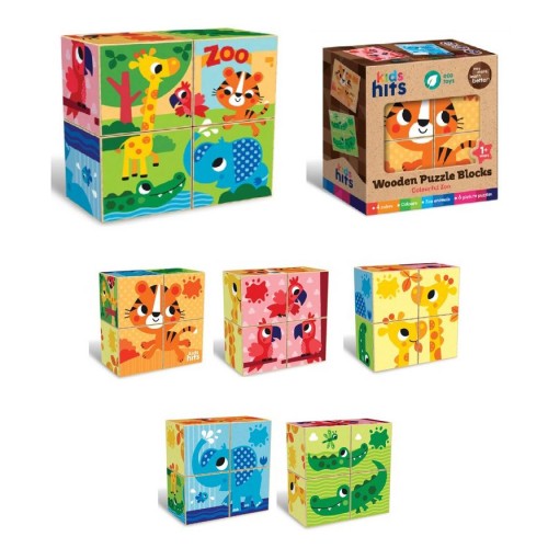 Кубики деревянные "Colourful Zoo" (4 шт) (Kids hits)