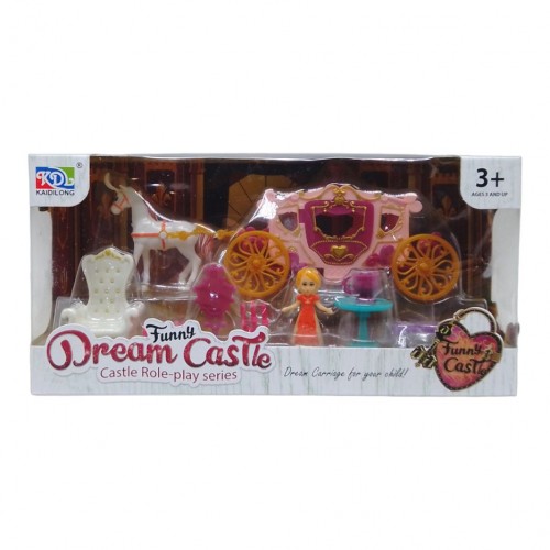 Игровой набор с каретой "Dream Castle" (розовый) (KAIDILONG)