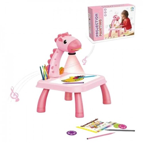 Столик с проектором "Жираф" (розовый) (MiC)