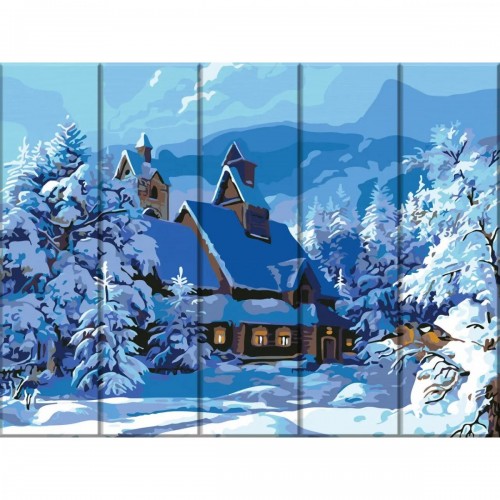 Картина за номерами на дереві "Зимовий пейзаж" 30х40 см (Art Story)