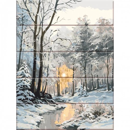 Картина за номерами на дереві "Зимовий ліс" 30х40 см (Art Story)