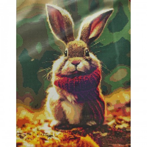 Алмазна мозаїка "Маленький кролик у лісі" 40х50 см (Ідейка)