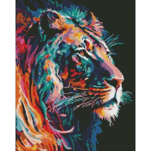 Алмазная мозаика "Грациозный лев" 40х50 см (Ідейка)