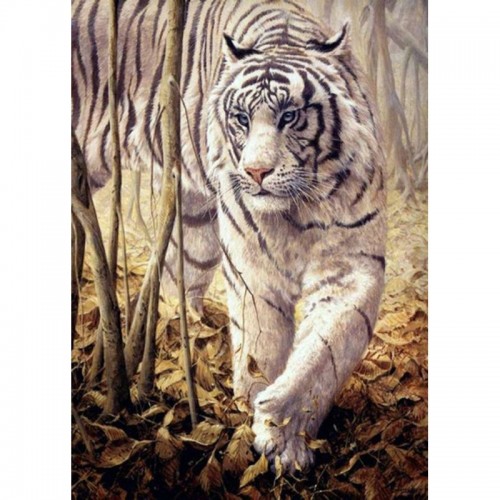 Алмазна мозаїка, без підрамника "Білий тигр" 30х40 см (Strateg)