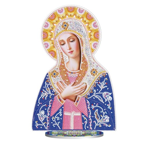 Алмазна мозаїка на підставці "Ікона Божої Матері" (Strateg)