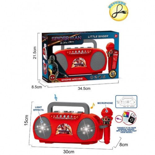Музыкальная игрушка "Магнитофон: Человек Паук", с микрофоном (MiC)
