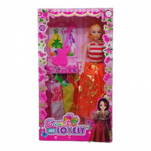 Кукла "Sweet and lovely", оранжевая юбка вид1 (MiC)