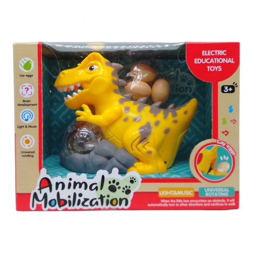 Інтерактивна іграшка "Динозавр", жовтий (несе яйця) (MiC)