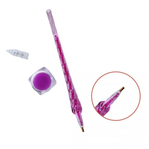 Стилус для алмазной мозаики + гель-клей (фиолетовый) (Brushme)