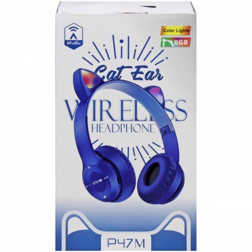 Бездротові навушники "Cat Ears" (сині) (MiC)