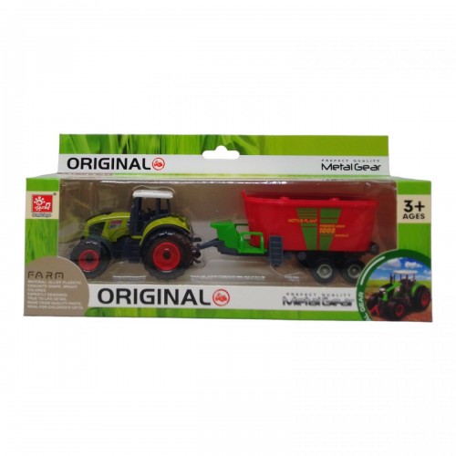 Трактор металевий з причепом (вид 4) (SunQ toys)
