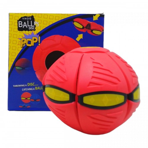 Мʼяч-трансформер "Flat Ball Disc: Мʼячик-фризбі", червоний (MiC)