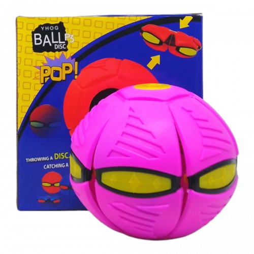 Мʼяч-трансформер "Flat Ball Disc: Мʼячик-фризбі", рожевий (MiC)