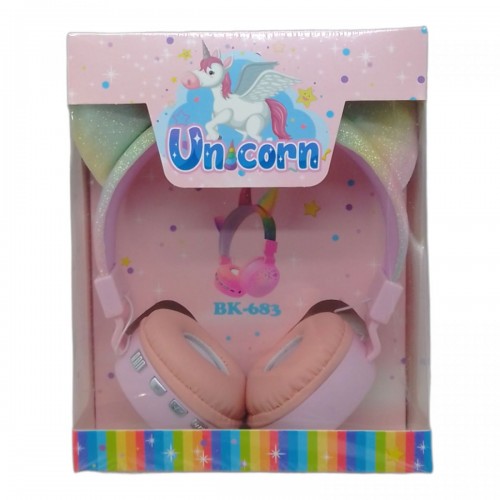 Навушники бездротові "Unicorn" (рожеві) (MiC)