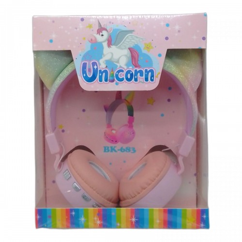 Наушники беспроводные "Unicorn" (розовые) (MiC)