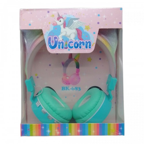 Навушники бездротові "Unicorn" (бірюзові) (MiC)