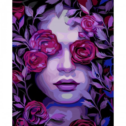 Картина за номерами "Обличчя в трояндах" (Оптифрост)