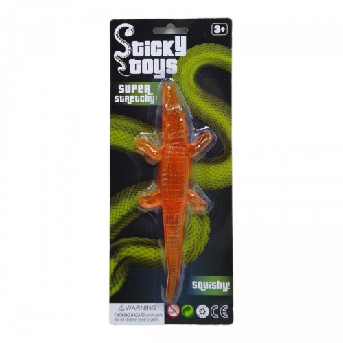 Силиконовая игрушка-тянучка "Крокодил" (оранжевый) (MiC)