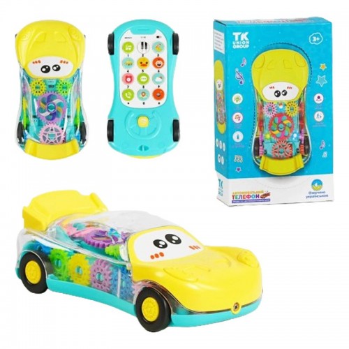 Іграшка “Автомобільний телефон”, світло, звуки, пісні, вірші, мелодії, шестерні (укр) (TK Group)