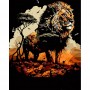 Картина за номерами на чорному фоні "Король лев" 40х50 (Strateg)