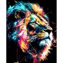 Картина за номерами на чорному фоні "Могутній лев" 40х50 (Strateg)