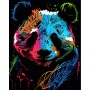 Картина по номерам на черном фоне "Красочная панда" 40х50 (Strateg)