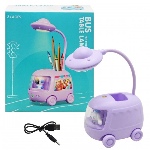 Детская настольная лампа "Bus", фиолетовая (MiC)