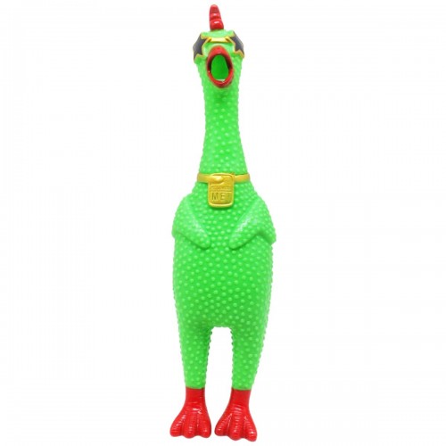 Резиновая игрушка-пищалка "Кричащая курица" (зеленый) (MiC)