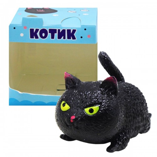 Іграшка-антистрес "Котик", чорний (MiC)