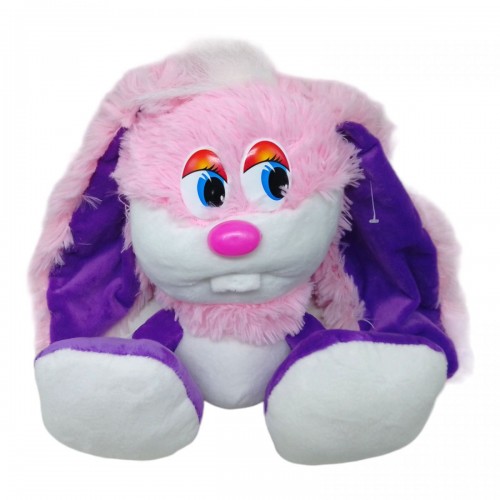 Мягкая игрушка "Зайка-коротышка", 30 см, розовый с фиолетом (Nikopol)