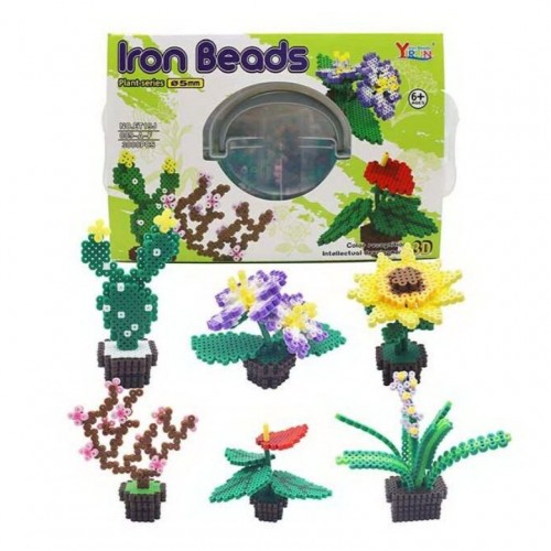 Термомозаика "Iron Beads: Цветы", 6 фигурок, 3000 деталей (yirun)
