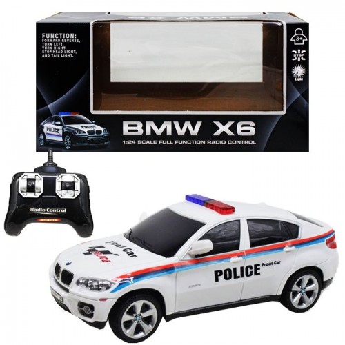 Радиоуправляемая машинка "BMW X6. Police", белая (GUOKAI)