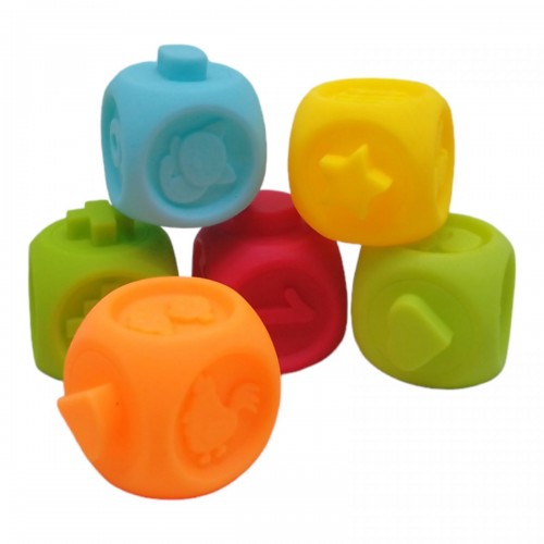 Набор игрушек для ванны "Тактильные кубики" (6 шт) (Bibi Toys)