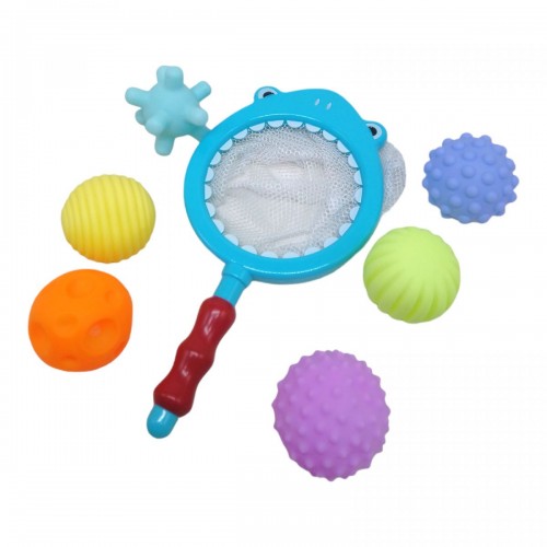 Набір іграшок для ванни "Сачок Акула" (7 елем) (Bibi Toys)