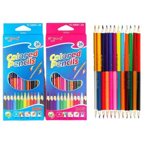 Набор двусторонних цветных карандашей (12 шт) (MiC)