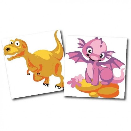 Картины по номерам (набор 2 шт) "Динозаврики" 15х15 см (Art Story)