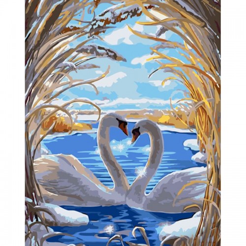 Картина за номерами "Любов лебедів" 40х50 см (Strateg)