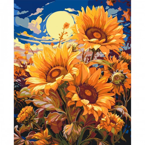 Картина по номерах "Букет соняшників" 40x50 см (Origami)