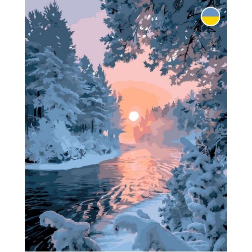 Картина по номерам "Зимняя река" 40x50 см (Origami)