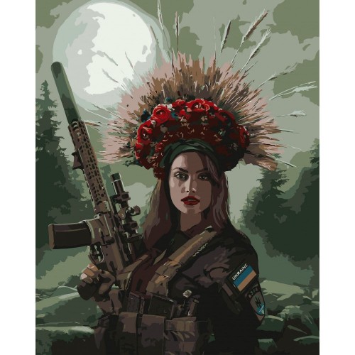 Картина по номерам "Защитница Украины" 40x50 см (Origami)