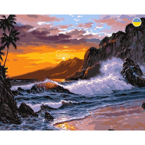 Картина по номерах "Море на заході сонця" 40x50 см (Origami)