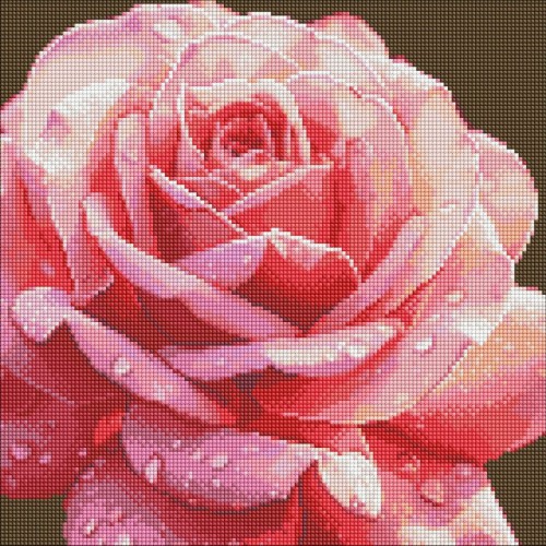 Алмазна мозаїка без підрамника "Досконала троянда" 40х40 см (Ідейка)